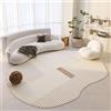 Generic Tappeto Ovale Antiscivolo A Righe, Di Forma Irregolare, Lavabile, Per Soggiorno e Camera Da Letto