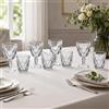 Generico Set Bicchieri Acqua e Calici Vino 12 Pezzi in Vetro Diamond 270ml 340ml Trasparente o Multicolor Set Tavola Idea Regalo Casa Cucina Allestimento per Feste Aperitivi Giardino Eventi Cene in Famiglia