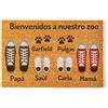NANNUK Baby creations Zerbino Personalizzato per l'ingresso di casa | Personalizza il tuo Zerbino con tutta la famiglia e animali domestici | 70 x 40 cm | Zerbini originali 100% fibra di cocco | famiglia di 4 + 2 cani