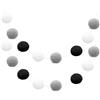 QUARKZMAN 2pz Ghirlanda Pom Pom 6.6 Ft 30 Palline Ghirlanda Palline Feltro Colorato per Decorazioni Parete Albero Natale, Banner Compleanno, Decorazioni Feste Pasqua, Bianco, Grigio, Nero