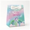 PV Grafik® Set da 16 Scatoline Portaconfetti Battesimo e Nascita Bimbo e Bambina | Bomboniera Personalizzata Porta Confetti | Bomboniere per Confettata Bambino e Bimba | Nastrino incluso (Nica01U)