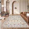 VARIKASHOM Tappeto per soggiorno Lavabile Morbido pelo corto, Tappeti Corridoio, Camera da Letto, Beige Crema Colorato Giallo Rosa Floreale, Blu, 100 x 160 cm