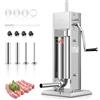 LEEVOT Insaccatrice per Salsicce 5L/11Lb, in Acciaio Inossidabile 304, Regolabile, 2 Velocità, 4 Tubetti di Riempimento
