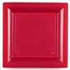 SANYGIENE Piatto riutilizzabile, colore: rosso, set da 36 piatti in PE lavabili a freddo, piatto quadrato, 24 x 24 cm, plastica dura, colore: rosso ciliegia