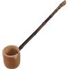 BESTonZON Mestolo in Bamboo Manico, Forma a Mestolo D'acqua | Cucina e Campeggio, Multifunzione Robusto, Mestolo Forato da Portare
