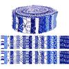Soimoi 40Pcs Giapponese Sashiko Print Fabrics Fabrics Strips Roll Up 1.5X42Pollici Cotton Jelly Rotoli Per Trapuntatura - Blu Medio
