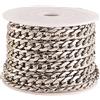 Ipotkitt Rotolo di catene cubane non saldate in acciaio inossidabile 304, 5 m, con rocchetto, per accessori fai da te, 10 x 7 mm