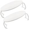 OUNONA Supporto per Microwave Oven in Cucina, Rastrelliera Alimentare a 2 Pezzi in Abs, Bianco, Rotonda, Pratica per Organizzare Piatti e Cibi