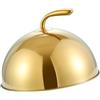 Pitycbo Cloche per Alimenti Coperchio per Piatti Copertura a Cupola Campana Protettiva in Acciaio Inossidabile con Maniglia Adatto per Ristoranti Feste E, Oro