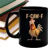 Generico Funny Chicken Mug,F-Caw-F Coffee Mug,Ceramic Farmhouse Themed,Animal Tea Trumbler,with Ergonomic Handle,Humor Novelty Chicken Cup,Large Capacity,Home Decor,for Breakfast