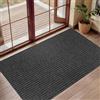 XUCHOU Zerbino Ingresso Casa 40 x 120 cm Antiscivolo, Assorbente Pezzi Zerbino Ingresso Varie Misure e Colori per Porta e Corridoio, Nero