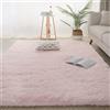 Jyswx Tappeto Peloso Salotto - Tappeti Soggiorno Moderni Grandi Dimensioni - Tappeto Lavabili Antiscivolo per Camera da letto, Rosa, 140 x 200 cm
