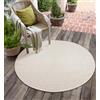 the carpet Santo Plus - Tappeto per esterni, resistente alle intemperie, per balcone, color crema, 120 cm, rotondo, in polipropilene