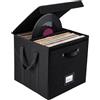 Todikaper Ampio contenitore per dischi in vinile con base in tessuto di lino e cartone per album LP che fornisce protezione dalla polvere e soluzione impilabile