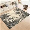 Srigzcaly Tappeto Morbido Flanella Tappeto 60x90cm Lavabile in Lavatrice Tappeto Palma Tropicale Grigia Tappeti Antiscivolo Tappeto Soggiorno Grigio Tappeti per Bambini Adulti