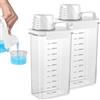 Yudobliss Contenitore per Detersivo, 2 Pezzi Contenitore Trasparente per Detersivo in Polvere, 2300ml Dispenser Ermetico per Detersivi con Misurino, Scatola Detersivo per Polvere, Per Lavanderia
