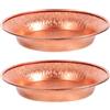 DONFAMDS 2 Pezzi Ciotole in Rame Martellato 10,9 Cm, Piatti Decorativi Boho per Cucina e Ingresso, Vassoi Portaoggetti Multifunzione per Snack, Frutta e Gioielli, Centrotavola Vintage in