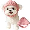 Generic Berretto per cani e gatti in maglia elastica morbida con paraorecchie, caldo cappello invernale con fori per le orecchie, per cani e gatti di piccola e media taglia (rosa)