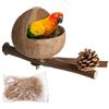 Generic Casetta per Nidi per Uccelli in Cocco - Mangiatoia per Uccelli in Cocco, Casetta per Uccelli in Cocco | per Uccelli in Guscio di Cocco Naturale, Gabbia con Griglie in Cocco per Inseparabili