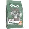 Generico Gatto Oasy Sterilized Mature Pollo 1,5kg, alimento secco per gatti anziani sterilizzati di tutte le taglie e razze, croccantini, confezione da 1,5Kg.