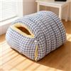Eashaoo Cuccia per gatti grande, semi-chiusa con cappuccio, calda, cuccia per cani di taglia media, tenda calmante, igloo per interni, lavabile, cuccia per gatti di piccola taglia (blu, S-48 x 30 x 20 cm)