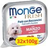 Monge Fresh Umido Cane Patè con Bocconcini con Manzo - 32x100g