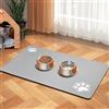 Mateju Tappetino Cibo Cane, Tappetino Ciotola per Cani e Gatti, Multicolore Lettiera Gatto Antiscivolo per l'alimentazione degli Animali domestici (Impronte Grigio Chiaro,40x50cm)