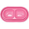 GRPET Ciotola per gatti cani e animali domestici, per cibo e acqua rosa S | Ciotola anti-formica, Plastica leggera, Doppio piatto basso, 400ML, Il fossato d'acqua previene le formiche, Per gattini