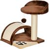 PawHut Albero Tiragraffi per Gatto, Marrone, 36x36x44cm
