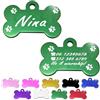 ibera gifts - Medaglietta Cane Personalizzata a Forma di Osso, Perfetta per Animali di Taglia Media e Grande, Targhetta Cane con Incisione, Medaglietta Gatto Personalizzata (Verde, Zampe)
