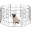 PawHut Recinto per Cani Pieghevole in Metallo, Recinto Espandibile per Animali con Picchetti per Interni ed Esterni, 50 x 60 cm, 8 Pannelli, Nero