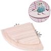 HEEPDD Piattaforma Pappagallo Legno 2 Pezzi, Supporto Angolare Ventaglio 5 Rami 18 cm, Giocattolo Masticare per Parrocchetti Cincillà Criceti, Salto su 3 Livelli