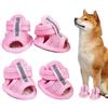 Generico Scarpe per Cani - Scarpe per Cani Traspiranti | 4 Pezzi Antiscivolo Protettori Riflettenti Stivali per Escursionismo Notturno all Aperto Viaggio Urbano Spiaggia Pioggia Interno