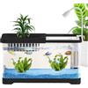 Generic Betta Fish Aquarium, kit per acquario , 30 x 19 x 19 cm, trasparente, mini ciotole paesaggistiche con mangiatoia per gamberetti, guppy, lumache, tartarughe, , amanti degli animali