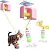 Knubbuf Automatic Yo-Yo Style Cat Toy, Interactive Cat Toy Automatic Retractable Door Hanging Cats Climber, Smart Electric Cats Toys, 70-Inch Motion Activated Paws (Pink+1Replacement Head)