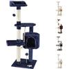 Beltom® TIRAGRAFFI PER GATTO ALTO 112 CM PARCO GIOCO GIOCHI GRAFFIATOIO SISAL CUCCIA ALBERO GATTI TIRA GRAFFI PALESTRA - Blu