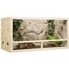 QLS Vivarium in legno, 120 x 60 x 60 cm, rettangolare, classico, marrone, chiudibile, 16 kg, con ventilazione laterale, per serpente