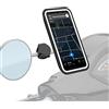 Shapeheart Innovazione francese, Porta cellulare scooter con tasca magnetica, Rotazione di 360° Antivibrazione, Universale, Porta telefono per specchietto retrovisore, Supporto cellulare Impermeabile