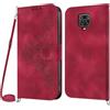 Netany Cover per Xiaomi Redmi Note 9 Pro/Note 9S/Note 9 Pro Max con Cordino, Flip Portafoglio Custodia in Pelle, [2 Porta Carte][Chiusura Magnetica],Custodia Libro Antiurto Cover con Laccio (Rosso)