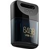 Silicon Power SP064GBUF3J06V1D Jewel J06 Mini Chiavetta USB 3.0 da 64 GB, Blu Scuro