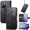 JIUNINE Cover per Redmi Note 11S / Poco M4 Pro 5G, Custodia Libro in Pelle Portafoglio Case Flip Antiurto con Disegni di Farfalla [Porta Carte] [Magnetica] per Redmi Note 11S, Nero