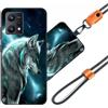 JEZSTHAI Cover Compatibile con Realme 9 5G Custodia in Silicone TPU Morbido con Cordino/Laccio Tracolla Cellulare,Antiurto AntiGraffio Protettiva Bumper Case con Disegno Motivi,Cover*A06
