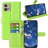 JIUNINE Cover per Motorola Moto G32, Custodia Libro in Pelle Sintetica Portafoglio Case Flip Antiurto [Slot per Schede] [Chiusura Magnetica] Compatibile con Motorola Moto G32, Verde