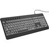 EDJO Tastiera cablata retroilluminata con stampa grande, tastiera USB luminosa con retroilluminazione a 7 colori, tasti a lettere oversize, tastiera per computer compatibile con Windows, laptop, PC