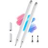 fllynewrite Pennino capacitivo 2 in 1 per Samsung Galaxy Tab A11/A11+/A9/A9+/7 Lite/A7/A8/A8 Plus Stylus per iPad/iPhone/Fire/Lenovo/Pixel Tables, tutti i dispositivi Android e iOS Touch (2 x stilo-bianco)
