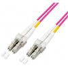 Techly Professional 304093 Cavo Fibra Ottica Multimodale OM4 LC/LC 50/125 1 m Fucsia