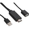 Mrisata Cavo Adattatore HDTV USB Femmina a HDMI Maschio 2 in 1 1080P per Telefono Android, Cavo Adattatore HDMI per Smartphone, Cavo Adattatore HDTV Femmina a HDMI Maschio con