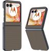 QJONSIU Cover Compatibile con Motorola Razr 60, Antigraffio Cover Protettiva in PC Rigido Case Carbonio Fibra Texture-Oro
