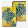 WunM Studio Kindle Paperwhite e-reader guscio da 6 pollici, custodia protettiva in pelle PU avanzata, utilizzato per la sveglia automatica Paperwhite 7/6/5 generazione, kindle 958, Iris in a Vase di Van Gogh