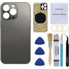 Perzework Vetro posteriore di ricambio per iPhone 13 pro 6,1 pollici tutti i vettori con kit di strumenti di riparazione professionali (grafite)